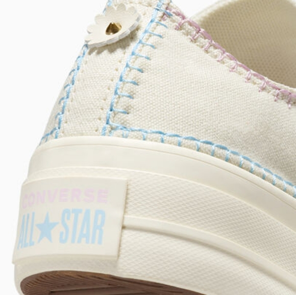 Converse Cream Canvas Platform Sneakers - Picture 7 of 8